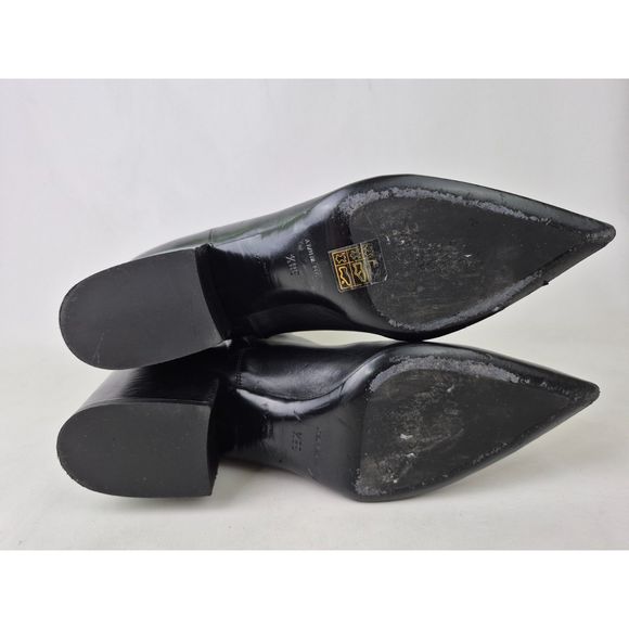 Prada Women's Black Nero Leather Pointy Toe Booties Size 38.5 - Picture 6 of 8